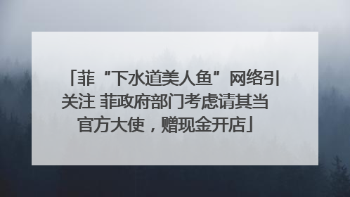 菲“下水道美人鱼”网络引关注 菲政府部门考虑请其当官方大使，赠现金开店