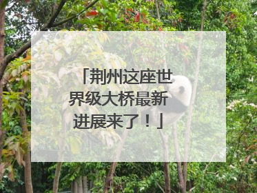 荆州这座世界级大桥最新进展来了！