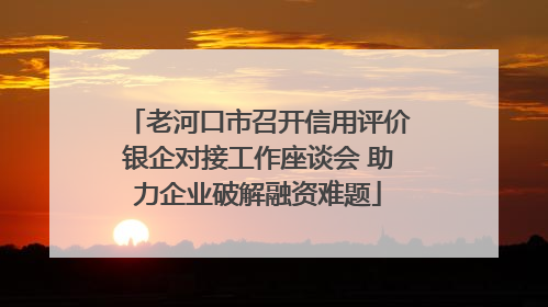 老河口市召开信用评价银企对接工作座谈会 助力企业破解融资难题