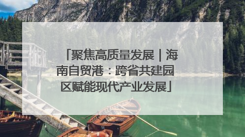 聚焦高质量发展｜海南自贸港：跨省共建园区赋能现代产业发展