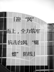 迎 “风” 而上，全力筑牢抗击台风 “蝴蝶” 防线