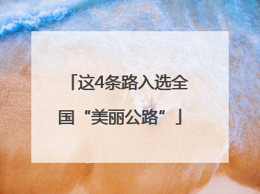 这4条路入选全国“美丽公路”