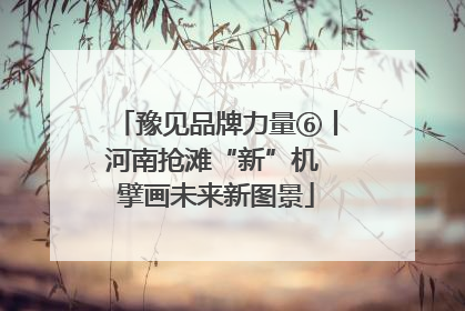 豫见品牌力量⑥丨河南抢滩“新”机 擘画未来新图景