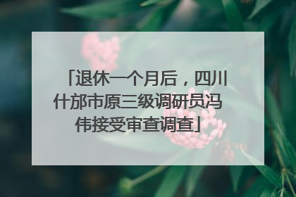 退休一个月后，四川什邡市原三级调研员冯伟接受审查调查