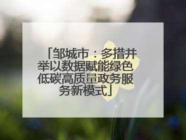 邹城市：多措并举以数据赋能绿色低碳高质量政务服务新模式