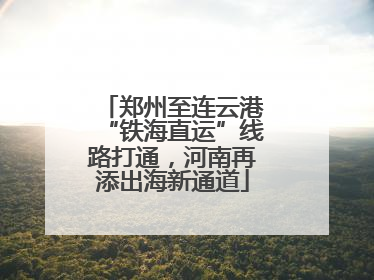 郑州至连云港“铁海直运”线路打通，河南再添出海新通道