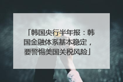 韩国央行半年报：韩国金融体系基本稳定，要警惕美国关税风险