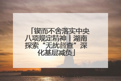 锲而不舍落实中央八项规定精神丨湖南探索“无扰督查”深化基层减负