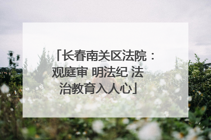 长春南关区法院：观庭审 明法纪 法治教育入人心