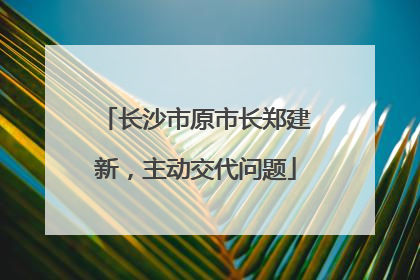 长沙市原市长郑建新，主动交代问题