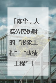 陈华，大搞劳民伤财的“形象工程”“政绩工程”
