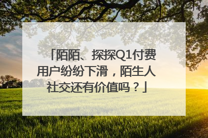 陌陌、探探Q1付费用户纷纷下滑，陌生人社交还有价值吗？