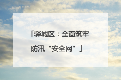 驿城区：全面筑牢防汛“安全网”