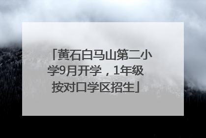 黄石白马山第二小学9月开学，1年级按对口学区招生