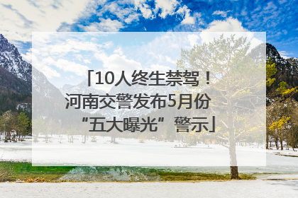 10人终生禁驾！河南交警发布5月份“五大曝光”警示