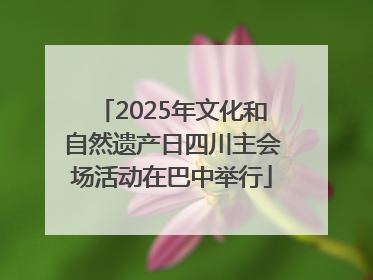 2025年文化和自然遗产日四川主会场活动在巴中举行