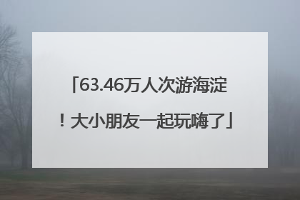 63.46万人次游海淀！大小朋友一起玩嗨了