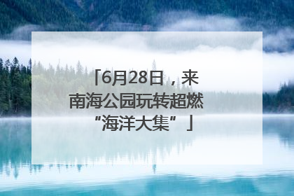 6月28日，来南海公园玩转超燃 “海洋大集”